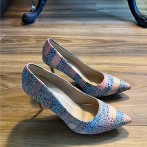 Multicolor Patchwork Women's Heels